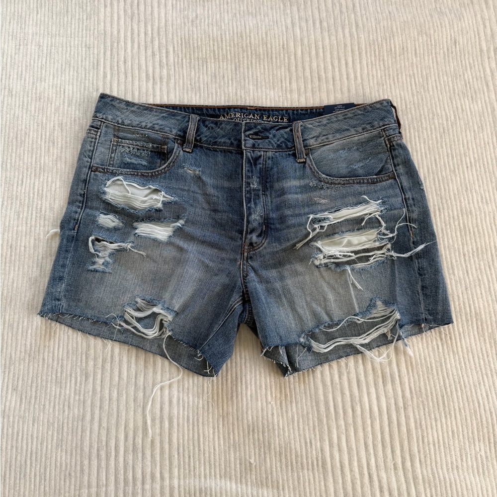 American Eagle Outfitters Ripped Blue Jean Shorts